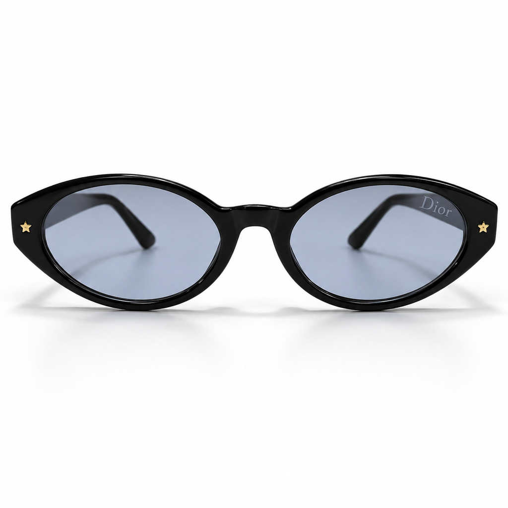 Christian Dior DiorBobby oval sunglasses - front view with gold star rivets