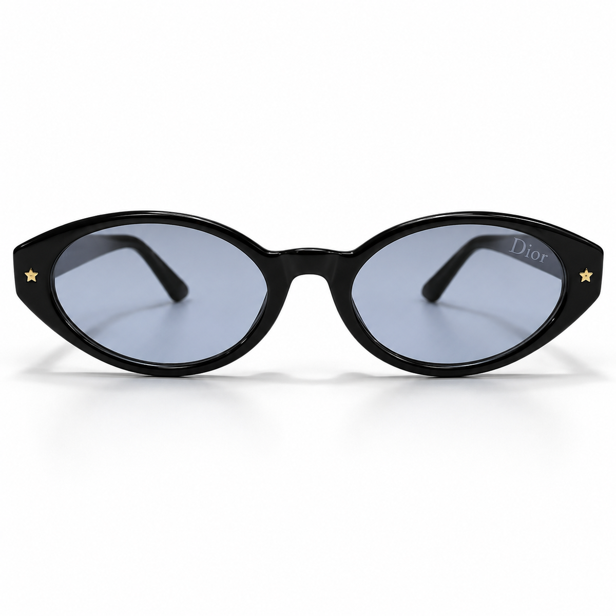 Christian Dior DiorBobby oval sunglasses - front view with gold star rivets