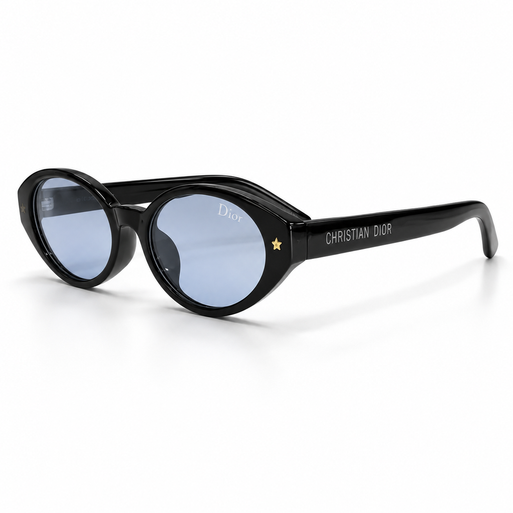 Christian Dior DiorBobby oval sunglasses - three-quarter view showing CHRISTIAN DIOR temple