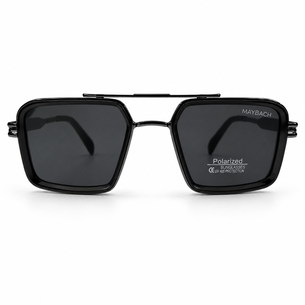 Maybach Made in Italy Polarized CE inscription on inner temple close-up