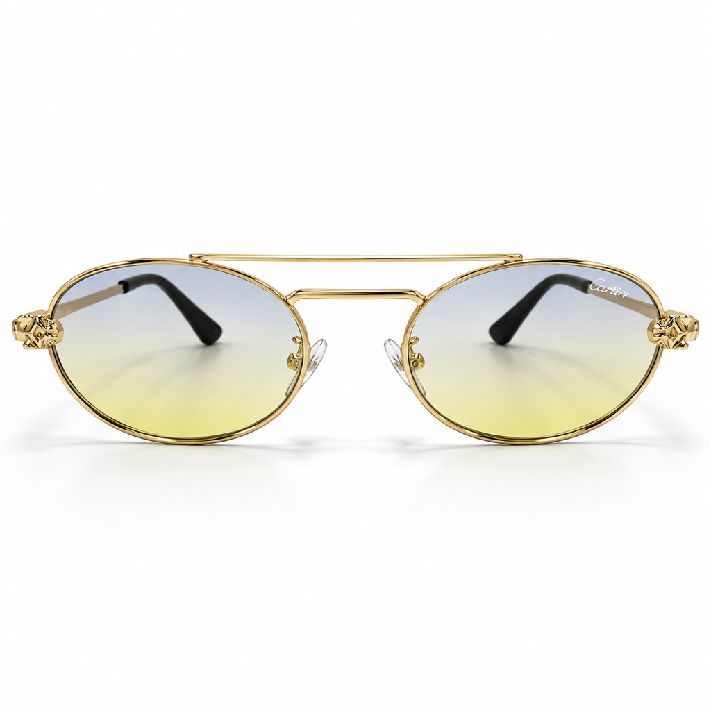 Cartier Made in Italy CE inscription on gold temple