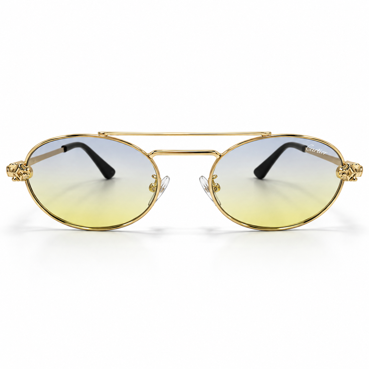 Cartier Made in Italy CE inscription on gold temple