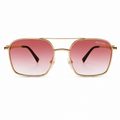 Miu Miu square aviator sunglasses - front view showing gold double bridge and miu miu lens etching