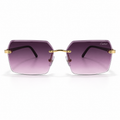 Cartier CT0288S rimless sunglasses - front view showing purple gradient lenses and gold bridge
