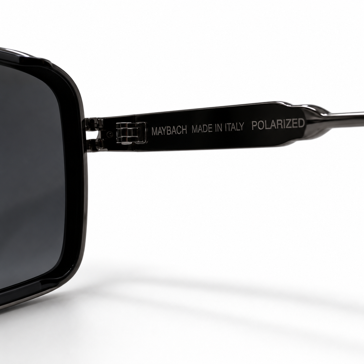 Maybach square aviator sunglasses - front view showing MAYBACH logo on lens and double bridge
