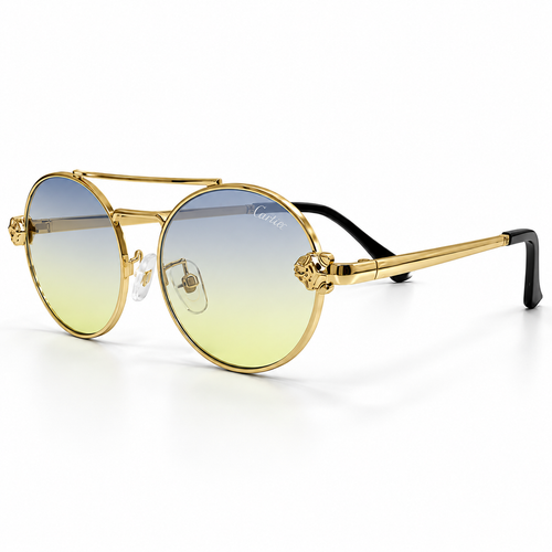 Cartier Panthère round sunglasses - front view with double bridge